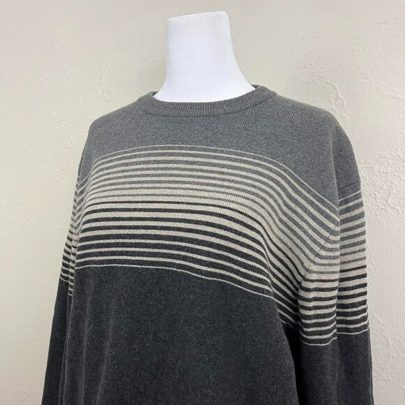 gray and beige striped y2k knit sweater - Picture 3 of 8
